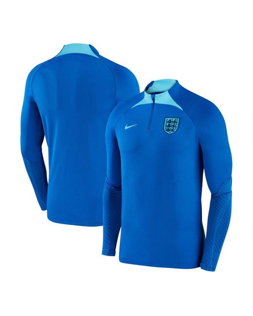 Nike Blue England National Team Strike Drill Performance Raglan Quarter