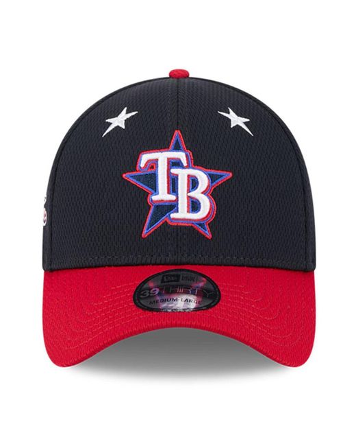 KTZ Blue Navy/red Kansas City Royals 2025 Mlb All-star Game Workout 39thirty Flex Hat for men