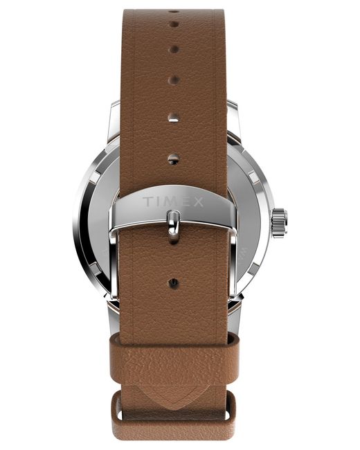 Timex Gray Mechanical Automatic Leather Strap Watch for men