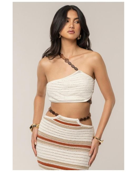 JLUXLABEL Natural Isla Crochet Skirt Set