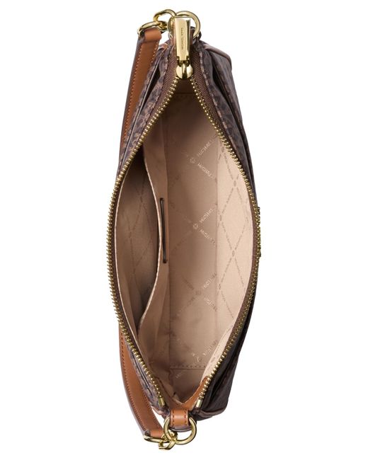 Michael Kors Brown Michael Jet Set Small Top Zip Pochette Crossbody