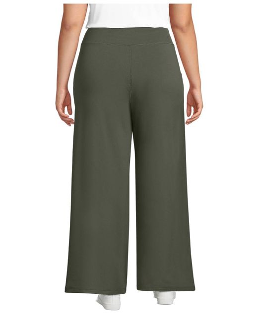 Lands' End Green Active Hi Impact High Rise Wide Leg Pants