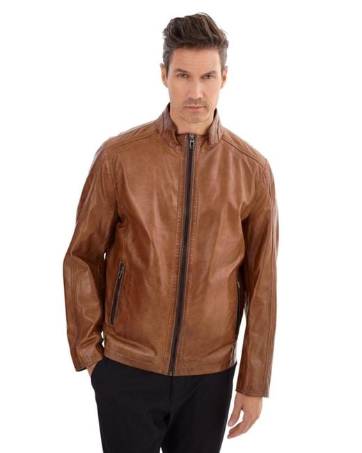 Regency Leathers Brown Gerry Leather Jacket for men