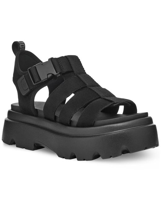 Ugg Black Cora Buckled Strappy Platform Sandals