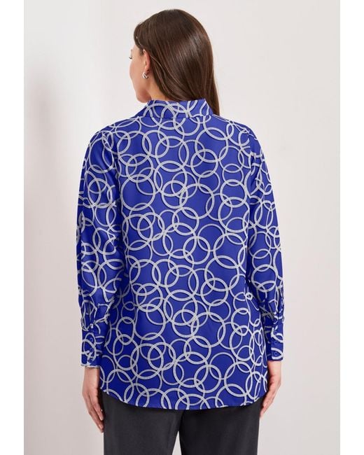 Avenue Blue Plus Size Button Front Blouse