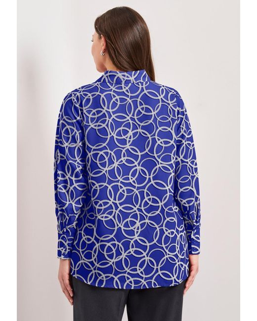 Avenue Blue Plus Size Button Front Blouse