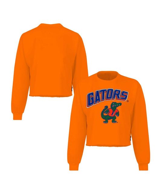 Spirit Jersey Orange Florida Gators Slouchy Cropped Long Sleeve T-shirt