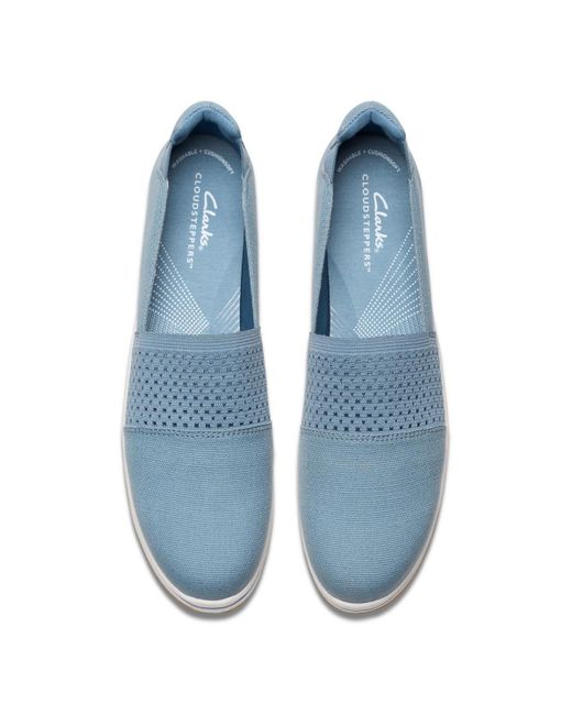 Clarks Blue Cloudsteppers Breeze Vibe Slip-on Shoes