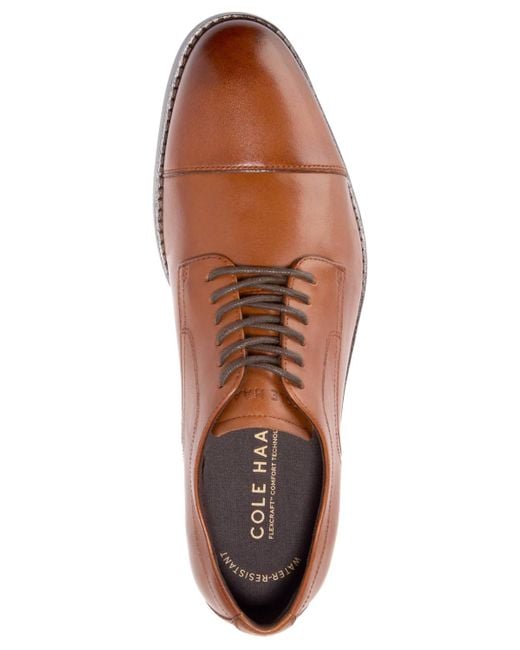 Cole Haan Brown Harmon Grand Cap Toe Oxfords for men