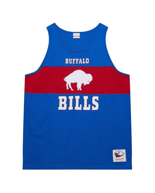 Mitchell & Ness Blue Buffalo Bills Retro Color Block Tank Top for men
