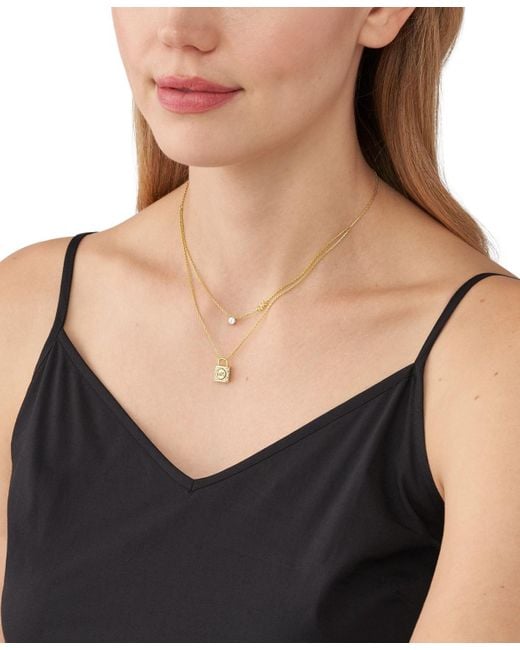 Michael Kors Rose Gold Lock Necklace | eBay
