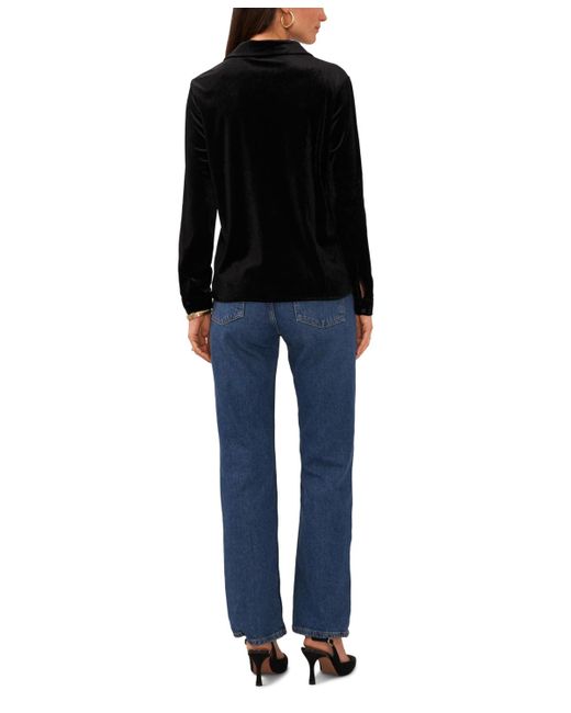 Vince Camuto Black Button-down Collar Top