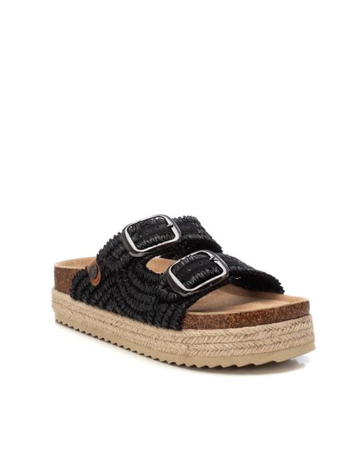 Xti Women's Brown Footbed Jute Wrapped Platform Sandals By