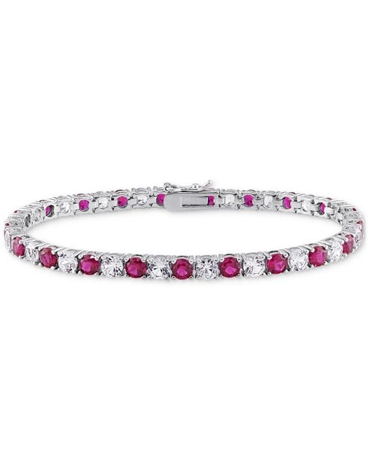 Macy's Pink Lab Created Gemstone Flex Bracelet