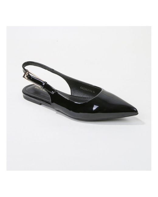 BERNESS Black Caitriona Pointed Toe Slingback Flats