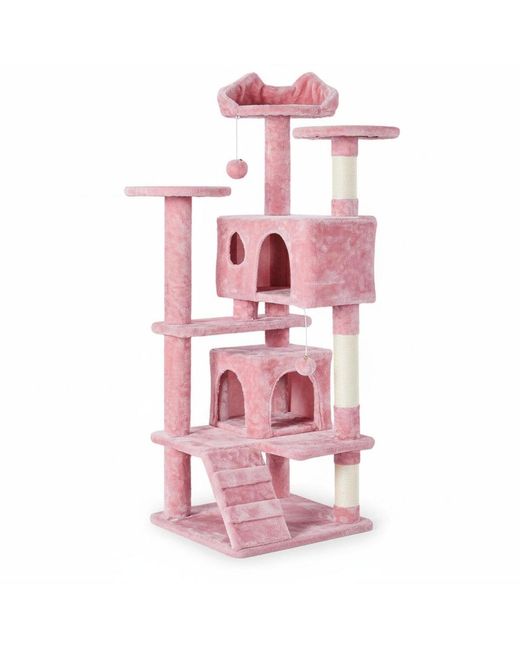 Aronkl Pink Multi-level Cat Tree Tower