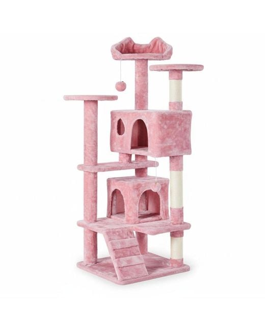 Aronkl Pink Multi-level Cat Tree Tower