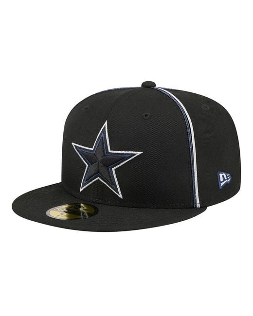 KTZ Black Dallas Cowboys Soutache 59fifty Fitted Hat for men