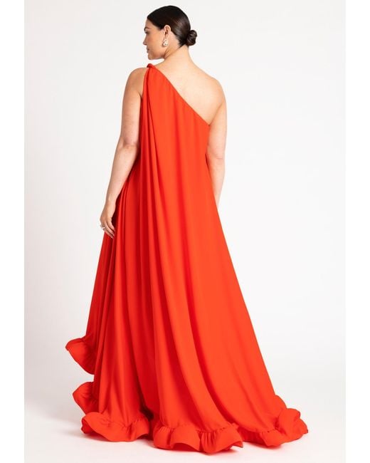 Eloquii Red Plus Size Dramatic Ruffle Gown
