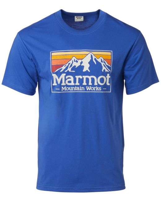 Marmot Blue Mountain Works Gradient Logo Graphic Short-sleeve T-shirt for men