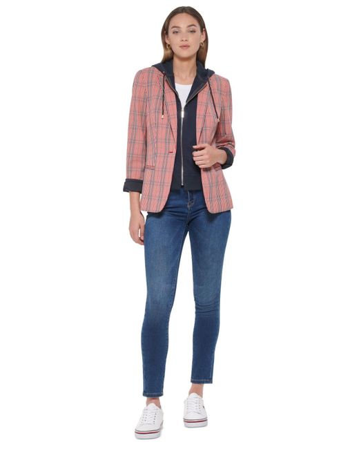 Tommy hilfiger cheap plaid hoodie