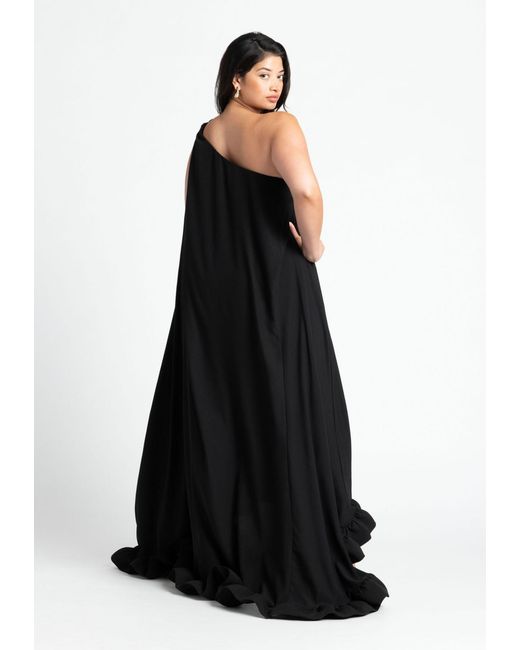 Eloquii Black Plus Size Dramatic Ruffle Gown