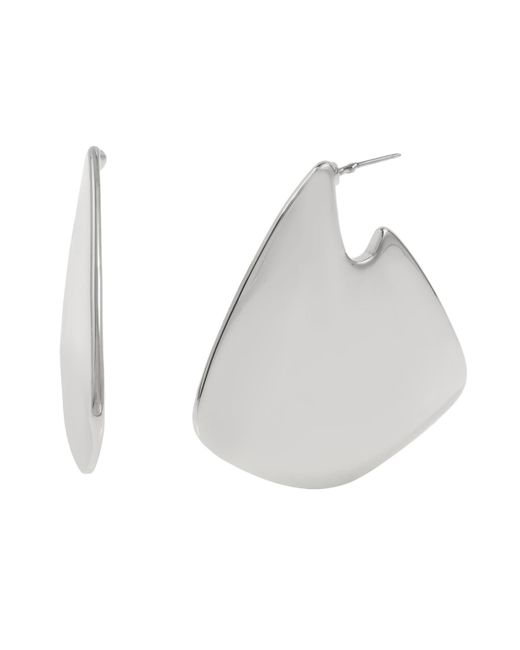 Steve Madden White Geometric Statement Hoop Earrings