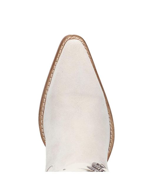 Dingo White Buck Wild Suede Leather Boot