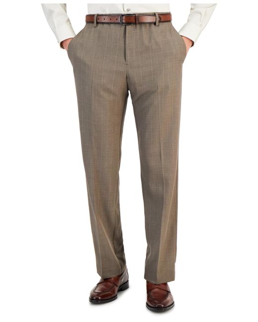 Perry Ellis Gray Modern-fit Stretch Pants for men