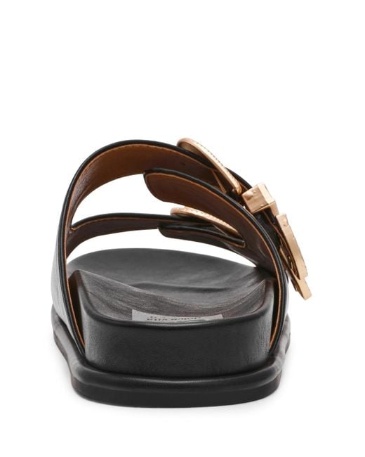 Dolce Vita Brown Percy Double Buckle Footbed Sandals