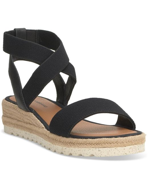 Lucky Brand Black Thimba Espadrille Wedge Sandals