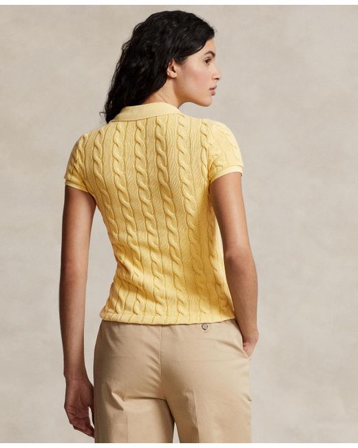 Polo Ralph Lauren Metallic Cable-knit Polo Shirt
