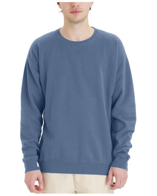 Hanes Blue Garment Dyed Fleece Sweatshirt