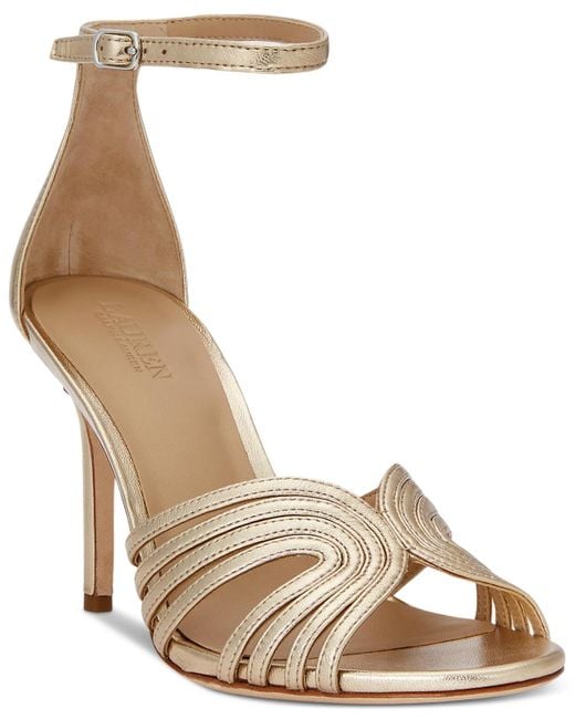Ralph Lauren Metallic Allie Multi-strap Dress Sandals