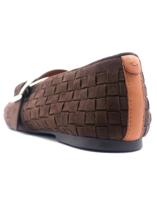 Gentle Souls Brown Winifred Woven Square Toe Flats