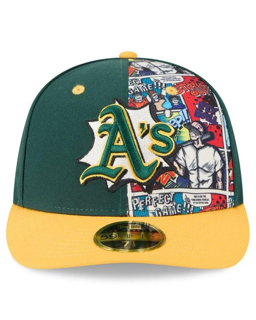 KTZ Multicolor Green/gold Athletics 2025 Mlb Diamond Hero Edition Low Profile 59fifty Fitted Hat for men