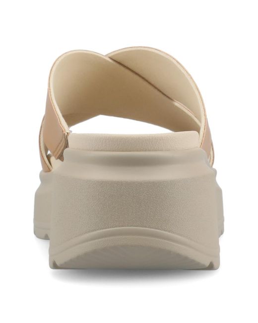 Journee Collection White Cathie Crisscross Platform Wedge Sandals