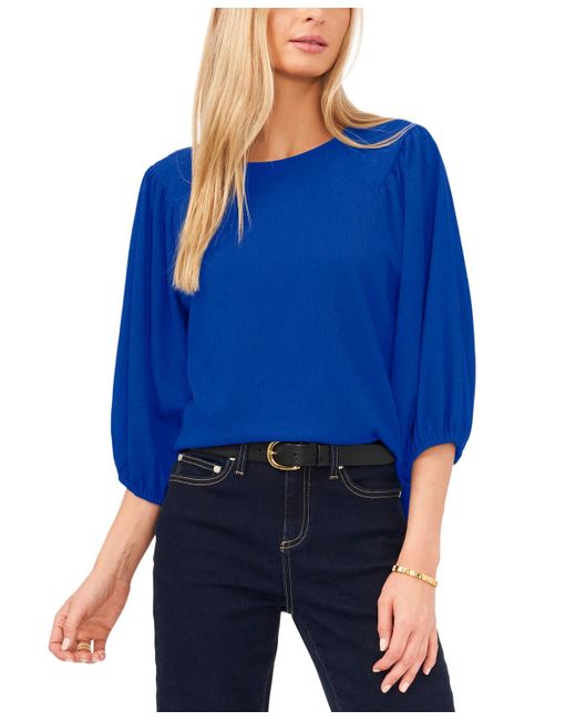 Vince Camuto Blue Puff 3/4-sleeve Knit Top
