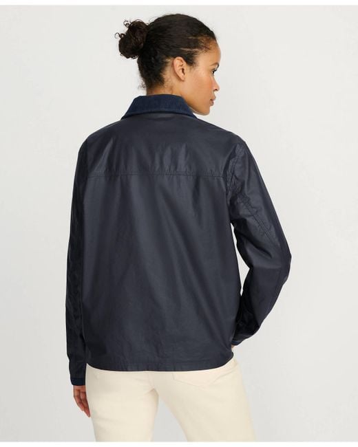 Lands' End Blue Waxed Cotton Barn Jacket