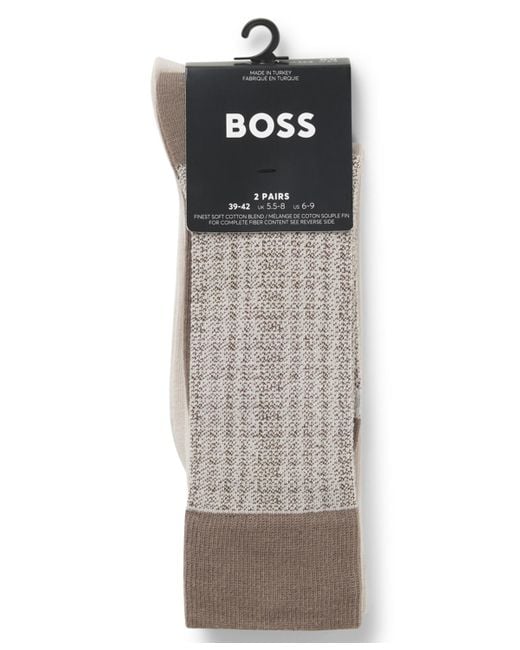 Boss Gray 2-pack Mini Pattern Soft Socks for men