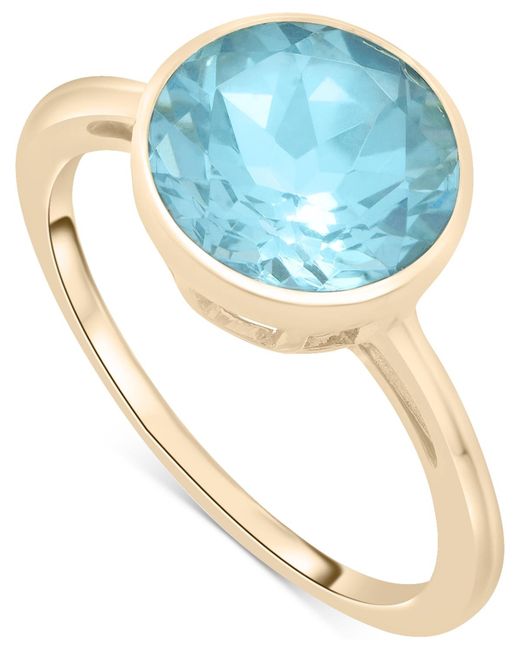 Macy's Blue Bezel Circle Solitaire Statement Ring (3-3/4 Ct. T.w.