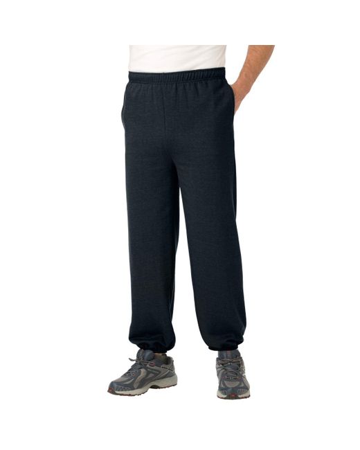 Kingsize Blue Big & Tall Fleece Elastic Cuff Sweatpants for men