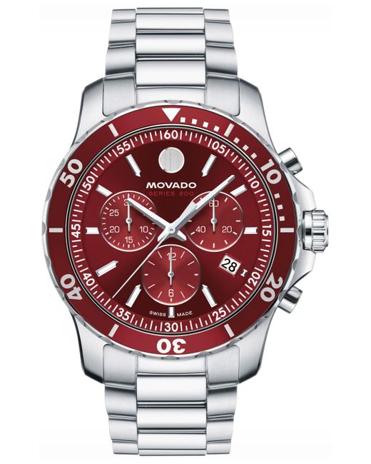 Movado Metallic Series 800 Swiss Quartz Chronograph Performance Steel Watch for men