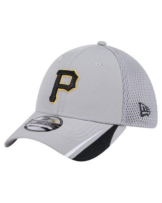 KTZ Gray Pittsburgh Pirates Linear 39thirty Flex-fit Hat for men