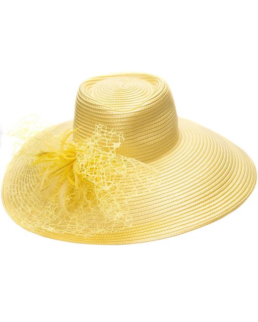 August Accessories Yellow Romantic Profile Hat