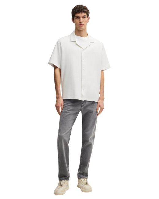Boss White Boss By Waffle Cotton Relaxed-fit Shirt for men