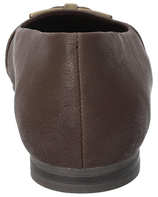 Easy Street Brown Keely Square Toe Ballet Flats