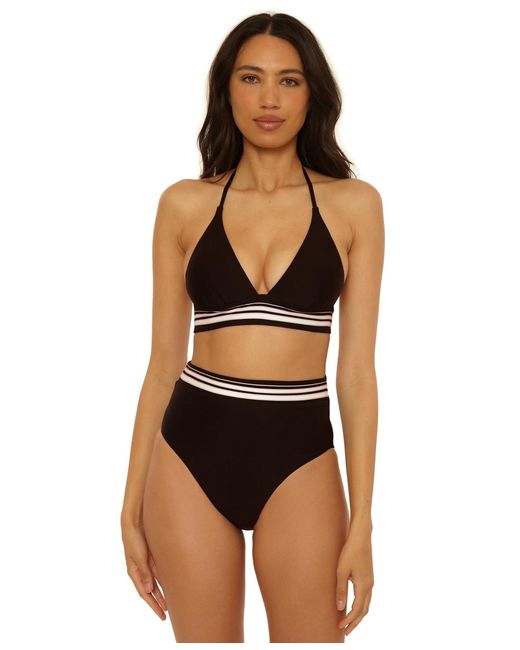 Trina Turk Black Bougainvillea Reversible V-neck Top