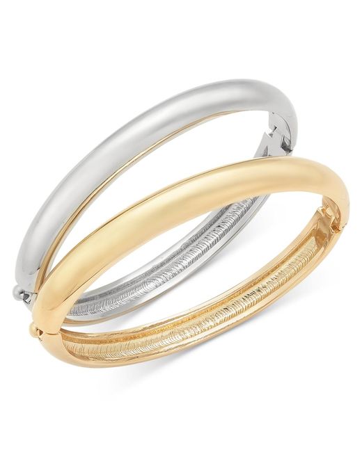 On 34th Metallic 2-pc. Two-tone Bangle Bracelets