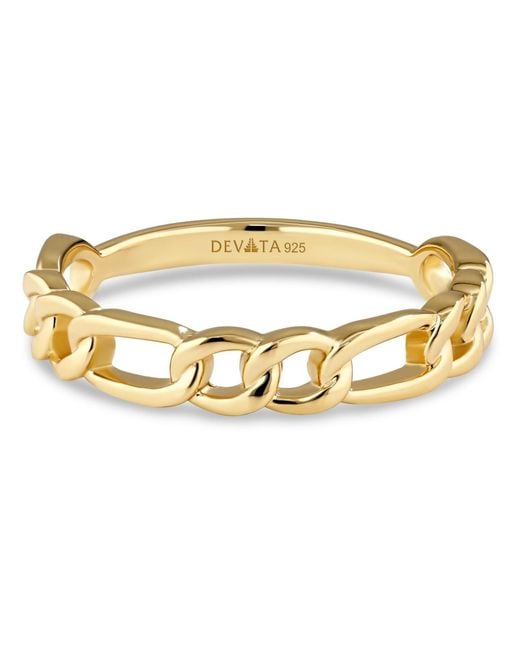 DEVATA Metallic Figaro Link Ring